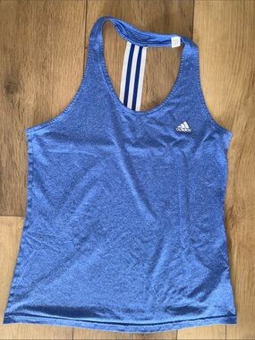 adidas Blue Racerback Performance Tank Top